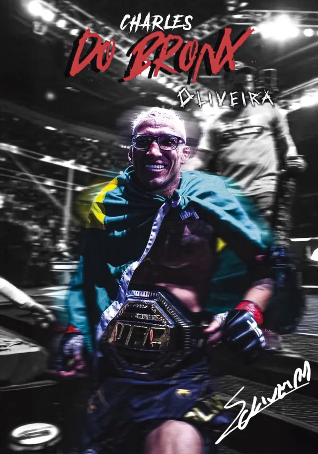 Charles Oliveira Charles “Do Bronx” Oliveira Poster A3 – Zwarte lijst inbegrepen – Iconisch vechtsportmoment
