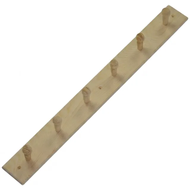 young schwin Houten Kapstok – 6 Haken – 560×60×60 mm – Massief Grenen – Naturel Blank grenen