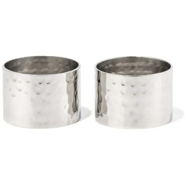HEMA Servetringen rvs gehamerd - 2 stuks (zilver)