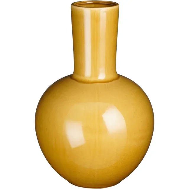 Mica Decorations Vaas Holm - 27.5x27.5x42 cm - Keramiek - Geel