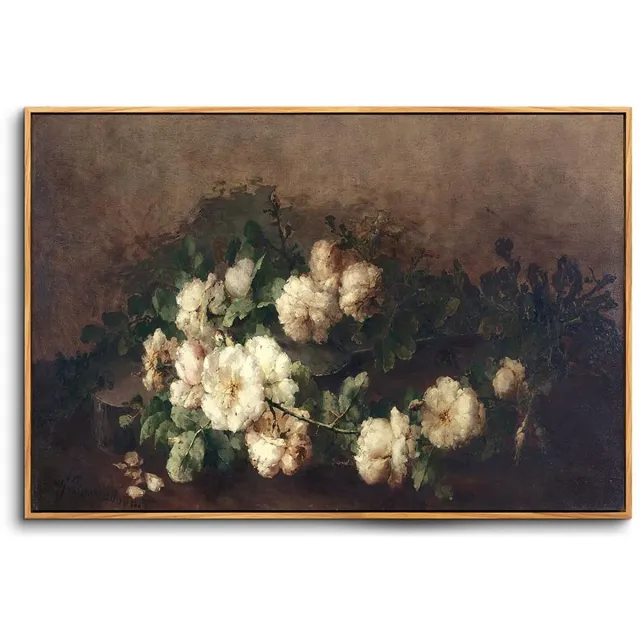 My Ninki ® Stijlvol Vintage Canvas Schilderij met Houten Frame voor Diverse Interieurs, 60 x 90 cm natuur