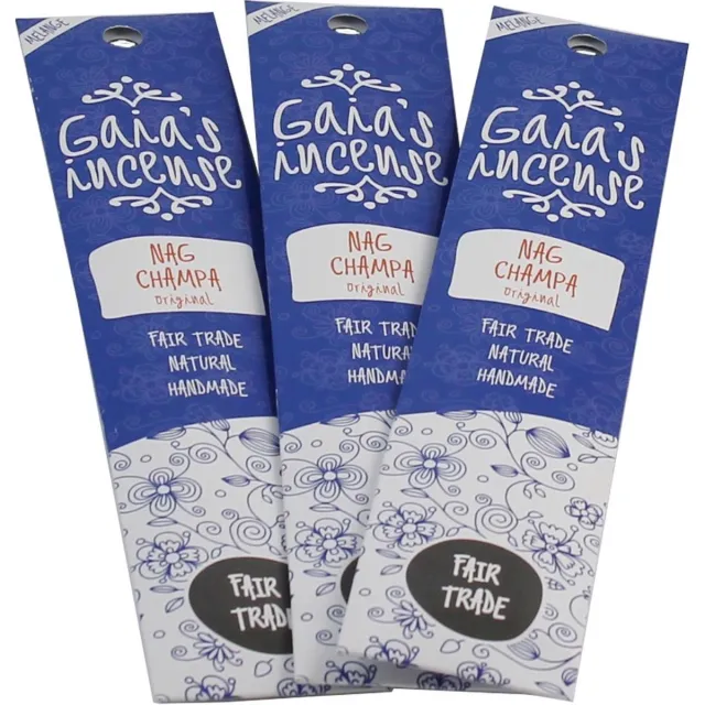 Gaia's Incense Gaia’s incense wierook stokjes Nag Champa voordeelpak 3 pakjes blauw