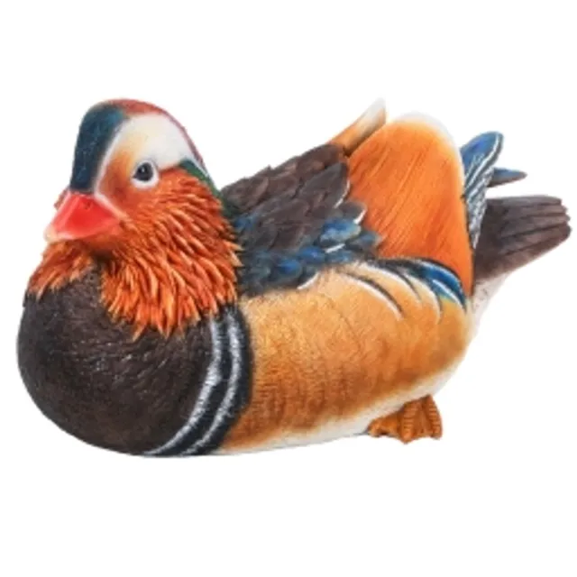 HotAnt Tuinbeeld dieren - Zittende mannelijke eend (Polystone) - Voor buiten - Tuin decoratie - Cadeau