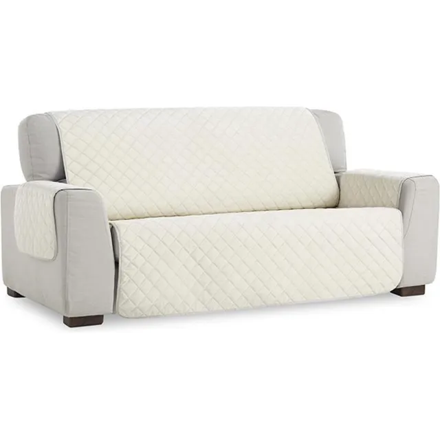 Belmarti Velvet Quilt - Bankbeschermer - 220cm breed - Ivoor - Soft Touch - Anti-slip onderkant