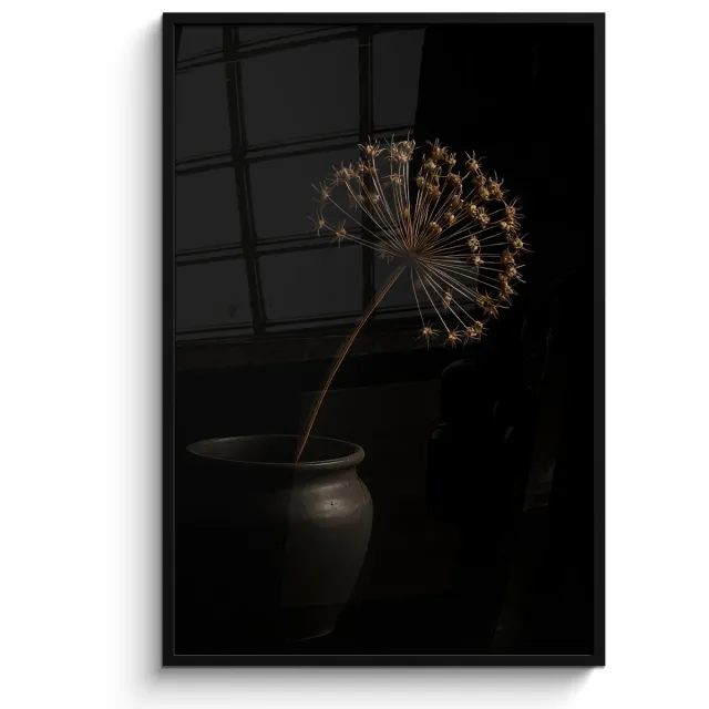 FrameYourWall Poster in lijst - Fotolijst 80x120 cm - Posters - Bol - Gedroogd - Vaas - Zwart - Posterlijst zwart - Decoratie - Wanddecoratie woonkamer - Muurdecoratie slaapkamer