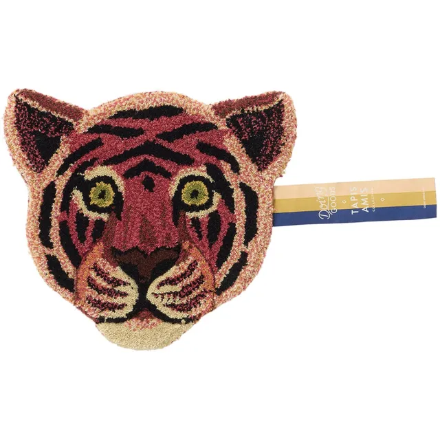 Doing Goods Wanddecoratie - Tapis Amis - Tula Wijze Tijger Dierenkop Rood