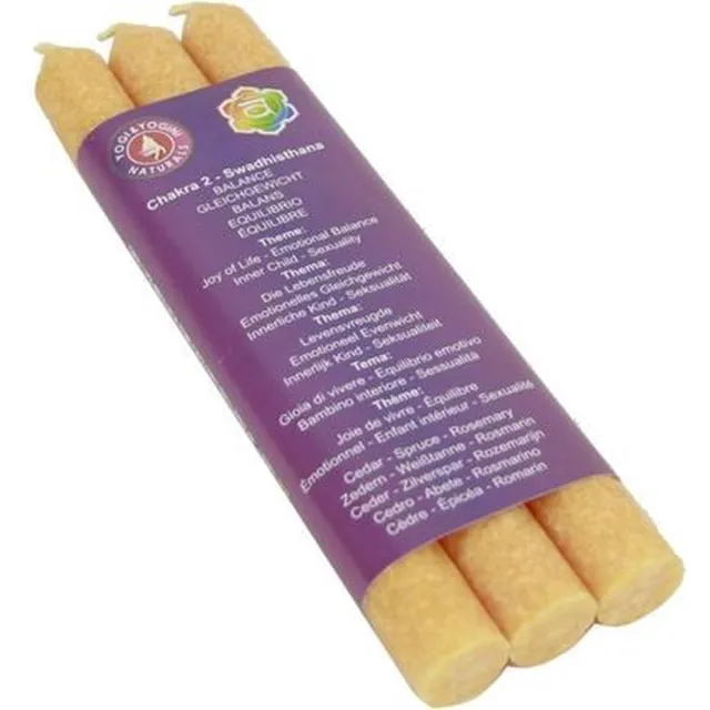 Greenpalm Diner geurkaars 2e chakra Swadhistana (3-pack) Multi colour