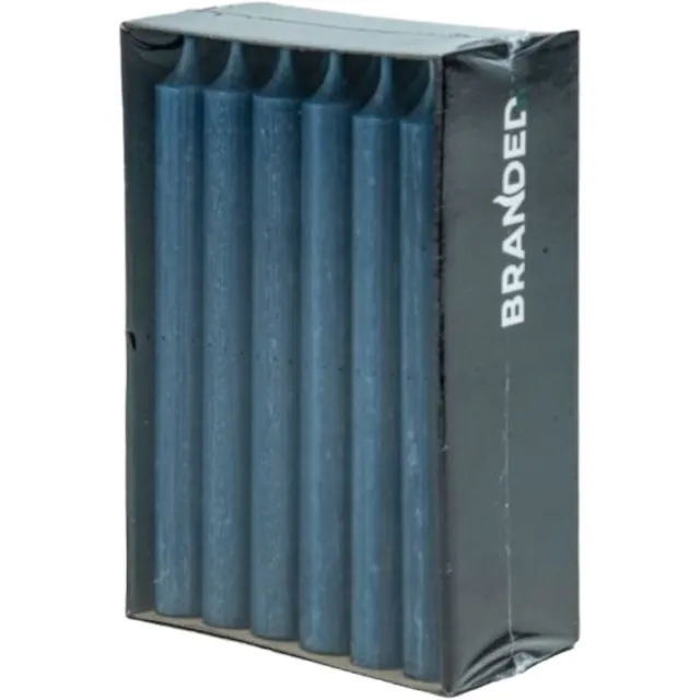 Branded by Dinerkaarsen 19.5 cm - 18 Stuks - Donkerblauw - Tafelkaarsen voor Kandelaar