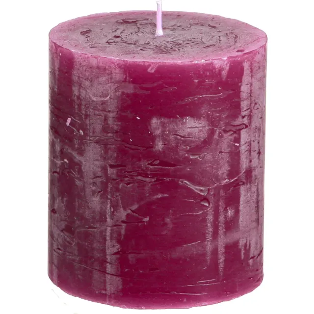 Viana Doorgeverfde trendy kaarsen Berry Purple, stompkaarsen, 70×80mm, set v paars