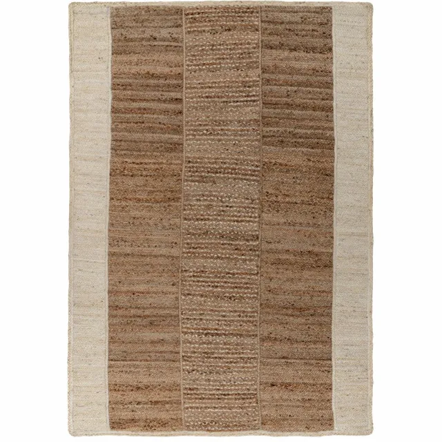 Padiro elegant laagpolig vloerkleed - crème / offwhite - vintage patroon - voor vloerverwarming - van jute
