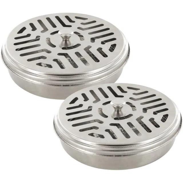 HOME DECO FACTORY Wierookhouder - 4x - D14 cm - metaal - zilver - spiraal - muggen werend Grijs