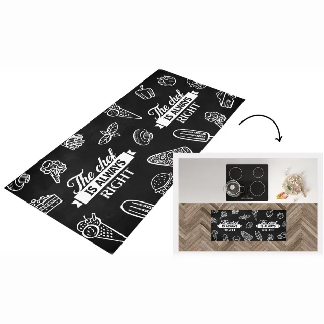 KitchenYeah Keukenloper - Loper keuken - Quote - The chef is always right - Eten - Chef - Koken - Keukenloper vinyl Multicolor