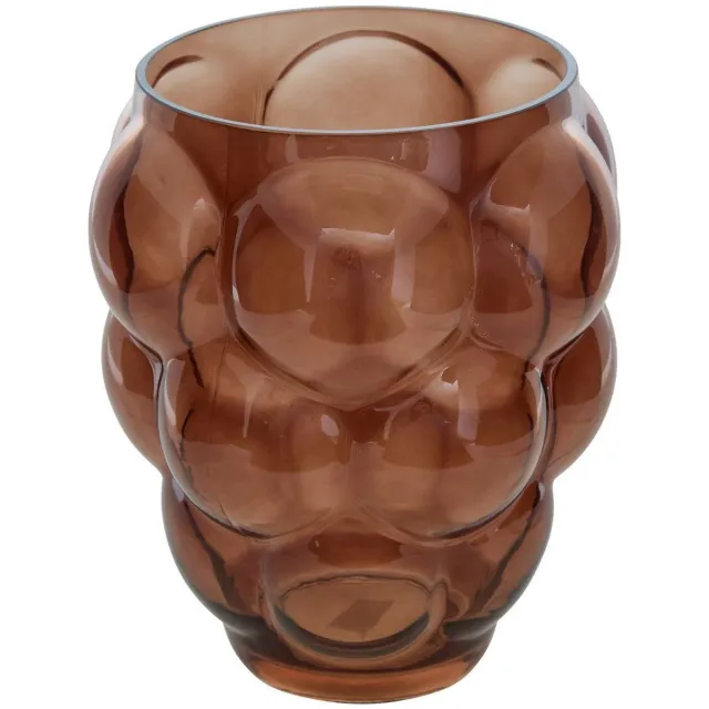 Atmosphera Créateur d'intérieur® Cilindrische vaas met reliëf van geblazen glas EDIA marron