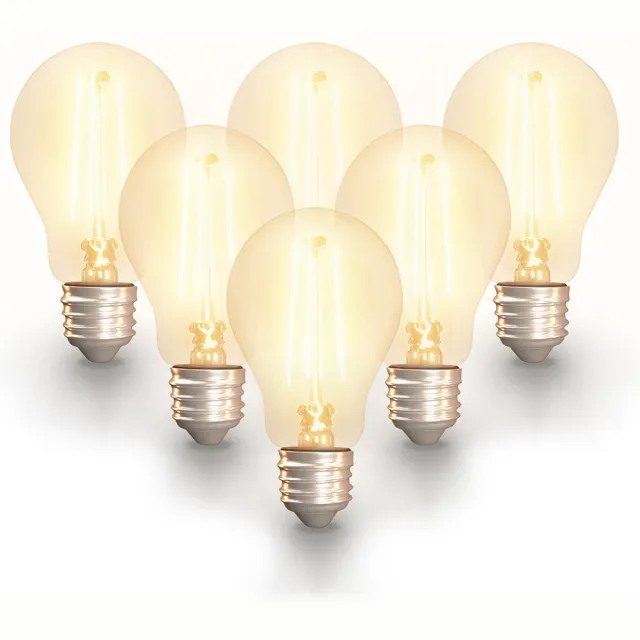 HOFTRONIC SMART Set van 6 Smart E27 LED filament lampen - Bolvormig A60 - Wifi & Bluetooth (Seamless connect) - 806lm - 7 Watt - Warm wit tot koud wit - Slimme LED lampen - te bedienen via alle smart assistenten