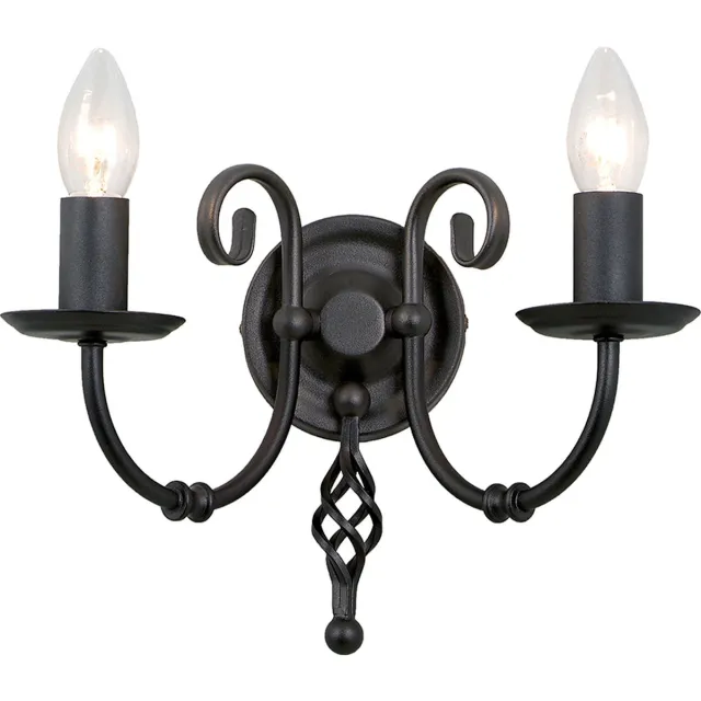 Steady Lighting Landelijke Kroonluchter - Steady Lighting - Metaal - Landelijk - E14 - L: 36cm - Voor Binnen - Woonkamer - Eetkamer - Zwart