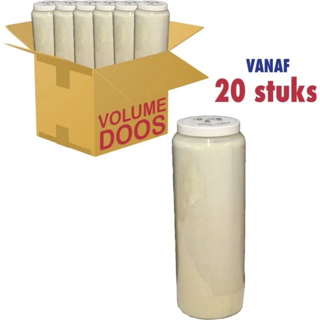 Bolsius 20 stuks Bolsius Godslampolie 9 dagen noveen branders nr. 12 transparant 180/65 (216 uur) wit