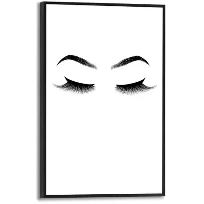 REINDERS Schilderij Wenkbrauwen En Wimpers - 20x30 Cm - Zwart-wit - Hout Zwart-Wit Zwart