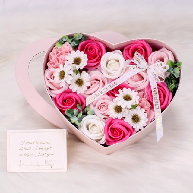 KZQ Geconserveerde bloemen - Geconserveerde rozen in een doos - Cadeauverpakking met zeeprozen - Valentijnsdagcadeau - Verjaardagscadeau - Voor moeders, vriendinnen, zussen, echtgenotes - Roze zeeprozen cadeau