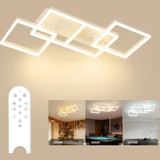 ANTENLICHT LED Plafondlamp - 75W - 7200 Lumen - Plafonnière - Traploos Dimbaar met Afstandsbediening - Dimbaar 3000K-6500K - Nachtlicht en Timer - Flikkervrij - Woonkamer Slaapkamer Keuken - Wit