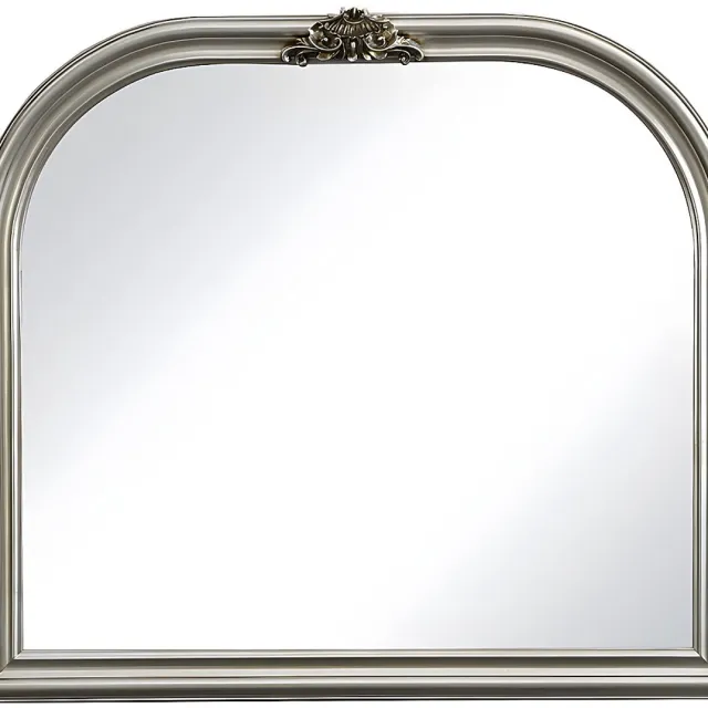 Vente-unique Spiegel in paulowniahout - H 81 x B 90 cm - Zilverkleurig - IZEY