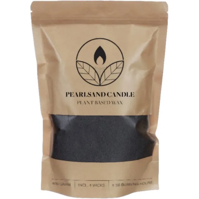 luxery home decoration Pearlsand candle - Kaarsenzand | Zwart - Black | 400g