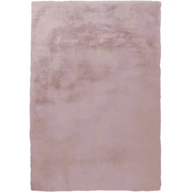 Padiro pluizig hoogpolig vloerkleed 180 x 280 cm - oudroze - modern effen ontwerp - voor vloerverwarming - van polyester en katoen
