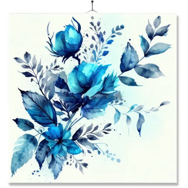 MC Living Tegel Met Opdruk | Kado | Cadeau | Delfs blauwe bloemen Ontwerp 11