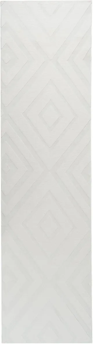 Beliani BORAH - Vloerkleed - Gebroken wit - 80 x 300 cm - Polyester