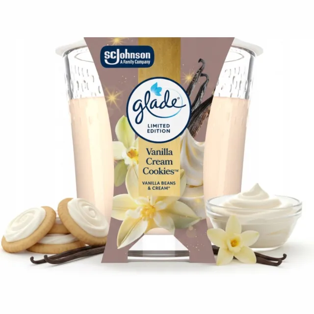 Glade Winter Geurkaars Glade Vanilla Cream Cookies Geurkaars - Warme Vanille- en koekjesaroma - Limited Edition