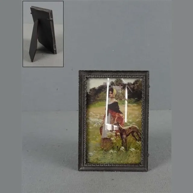 Meander Fotolijstje ant. zilverkl. met schulprand 11,2x1,5x16,2cm Zie foto