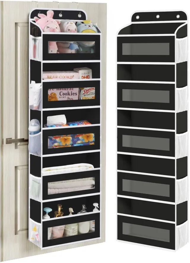 Unyqoos Opvouwbare hangorganizer met 5 vakken voor diverse ruimtes en toepassingen Zwart wit
