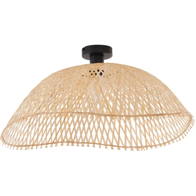 QAZQA alka - Art Deco Plafondlamp - 1 lichts - Ø 60 cm - Zwart - Woonkamer | Slaapkamer | Keuken Zwart Beige