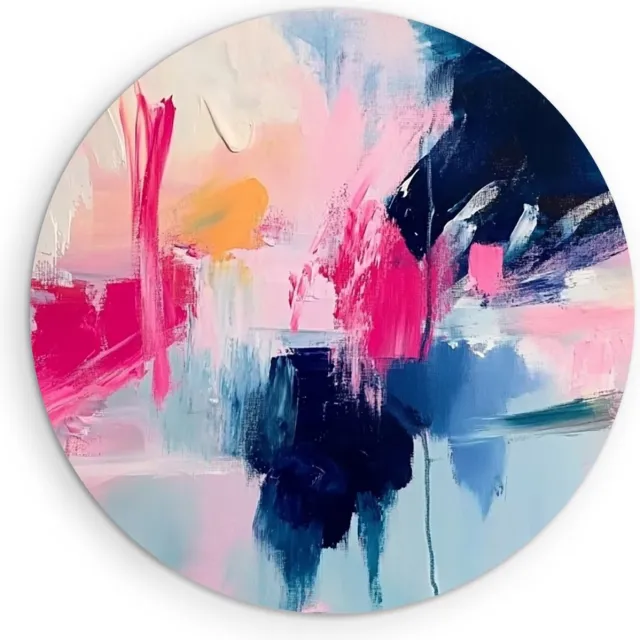 Saammp Forex Muurcirkel - Pastel Blauw - Abstract - Ø 80 - Wandcirkel - Wanddecoratie Cirkel - Muurdecoratie Woonkamer - Slaapkamer decoratie - Rond Schilderij
