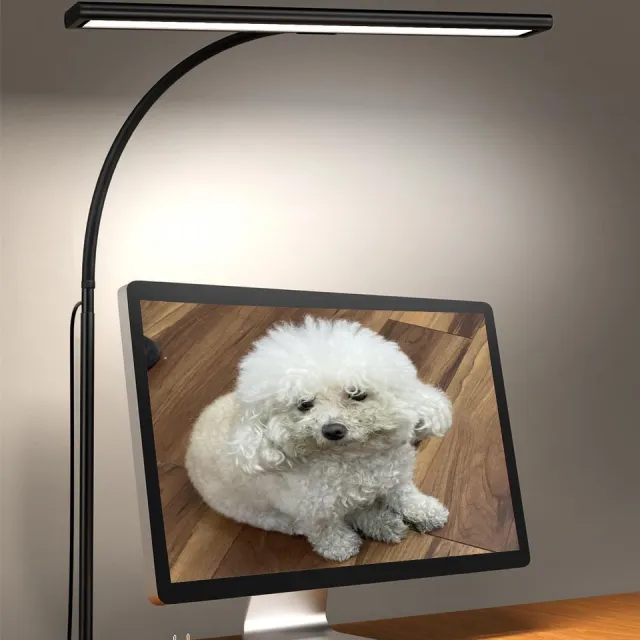 Ayangoods Monitor Lamp - imbare Bureau Lamp - Verstelbare Helderheid en Kleurtemperatuur - USB Oplaadbaar - Moderne LED Tafellamp voor Werk en Studie Zwart
