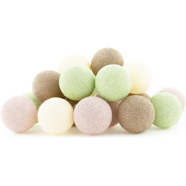Cotton Ball Lights LED lichtslinger voor binnen - Handgemaakt en Fairtrade - 20 lampjes - Paradise