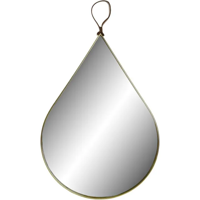 Item International ITEM Spiegel Druppel - goudkleurige metalen rand - D27 x H46 cm - wandspiegel