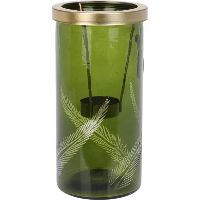 H&S Decoration theelichthouder - theelichthouder set glas - theelichthouder glas - per 2 stuks! groen
