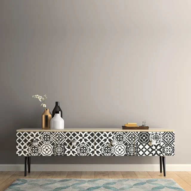 Ambiance Sticker Meubeldecoratiestickers - Zelfklevende stickers voor keuken en woonkamer - 24 stickers voor tegels en linoleum - 24 stickers 10x10cm Multi color
