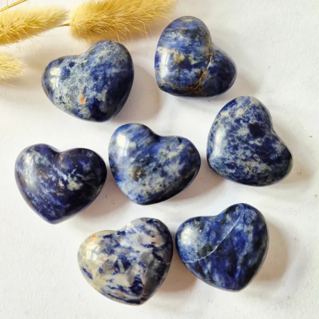 Moonlight Gemstones Edelsteen Bol Hartje Zaksteen 3-4cm – Soldaliet Meerkleurig