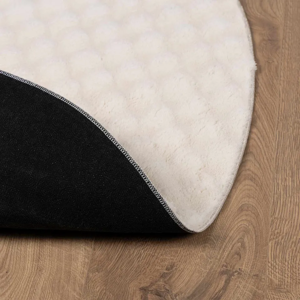 vidaXL Vloerkleden Rond SIROLO Beige Ø 200 CM Polyester, foto 4