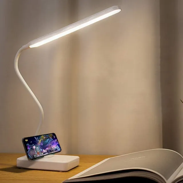 GelldG LED-bureaulamp - Opvouwbaar - USB-oplaadbaar - Aanraakdimbaar - 3 kleurstanden - Draagbare leeslamp - Geschikt voor lezen, studeren en in de slaapkamer - Wit