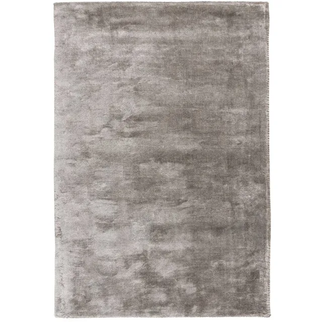 Padiro laagpolig vloerkleed met zachte uitstraling 120 x 170 cm - lichtgrijs - modern effen ontwerp - voor vloerverwarming - van viscose en katoen