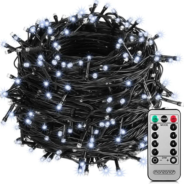 Monzana Lichtsnoer 600 LEDS – Afstandsbediening Timer – IP44 – Koud Wit