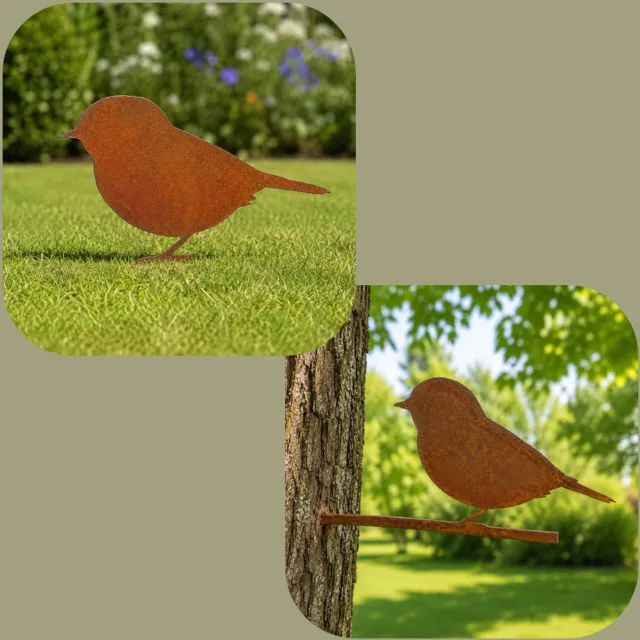 Mocarra Bundel: Tuinprikker merel | Decoratie voor in de tuin | Sfeervolle tuindecoratie | Roestig silhouet
