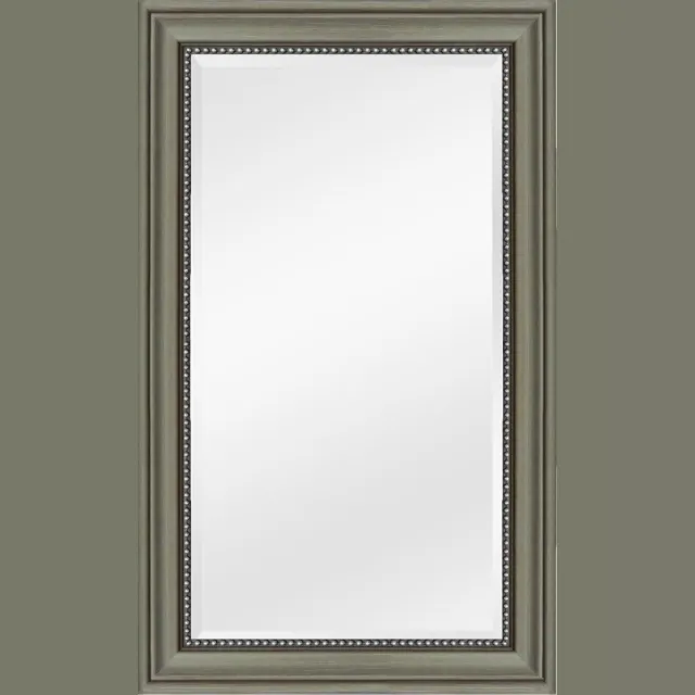 Barokspiegel® Made in Italy Spiegel Nino Taupe met zilveren kraal Buitenmaat 75x136cm