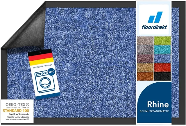 Floordirekt Deurmat - Droogloopmat - Schoonloopmat - Rhine - Cornflowen Blue - 90 x 600 cm Blauw