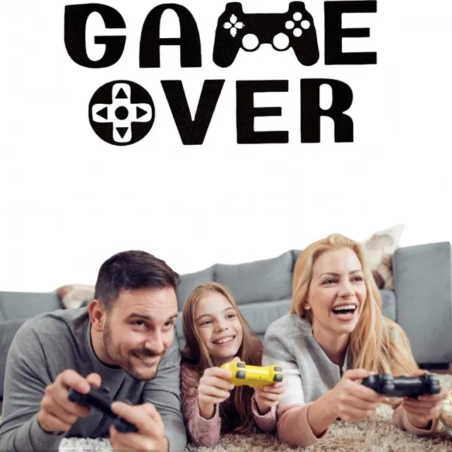 Graham & Brown Muursticker XL – Game Over – 100 x 47,5 cm – Vinyl - voor de echte gamefanaten zwart