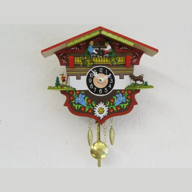 Engstler 143K QP - Wandklok met slinger - Quartz meerkleurig