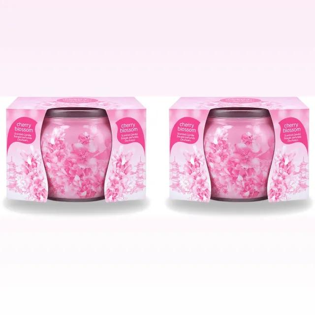 At Home 2 x At Home - Scents - Geurkaars - Cherry Blossom - 70 g - Voordeelverpakking - 2 stuks Roze