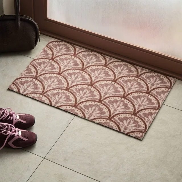NOUS Living deurmat Bloom, 75x50 cm oudroze/donkerbruin